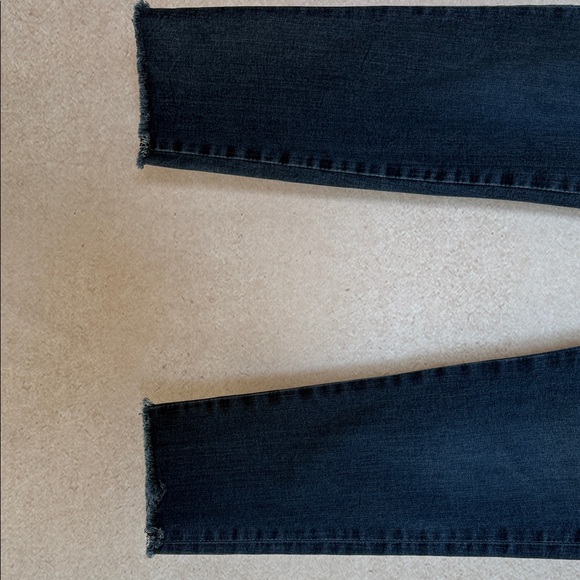 Banana Republic Luxe Sculpt Dark Soft Blue Women's Skinny Jeans Frayed Ankles - Picture 4 of 7